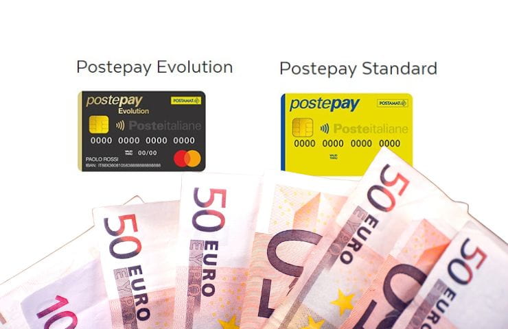 carte postepay e banconote euro