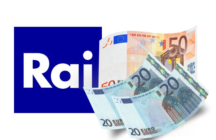 logo rai con banconote euro una da 50 e due da 20