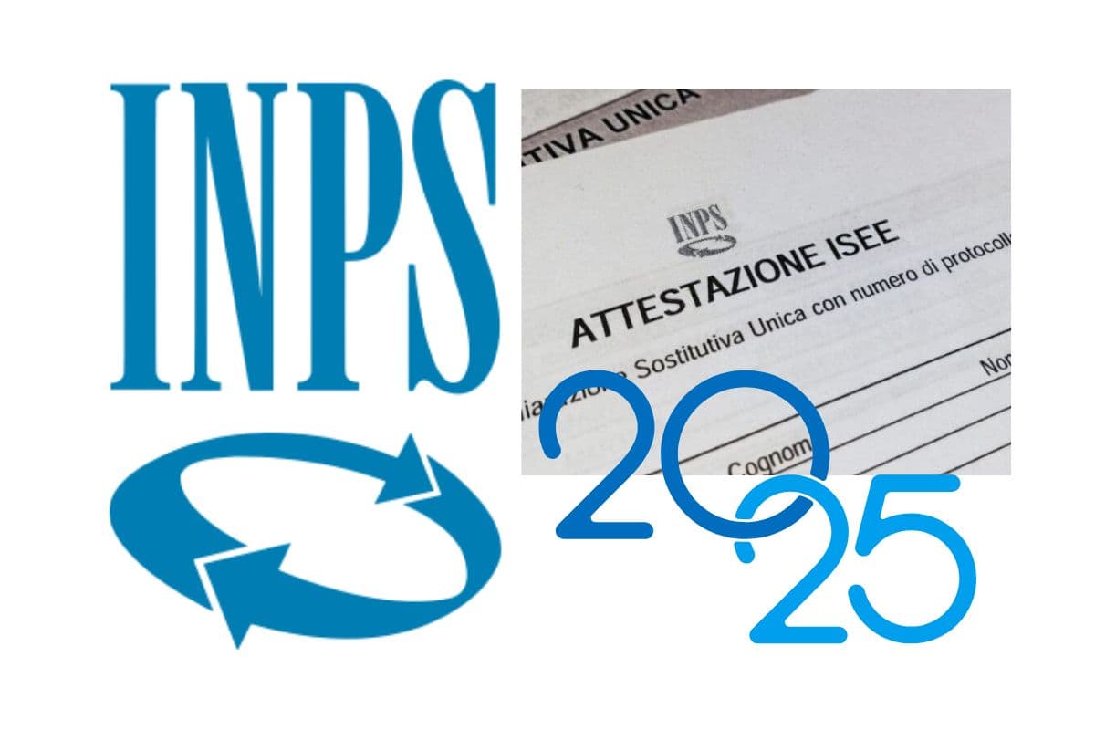 logo inps, con foto isee e scritta 2025